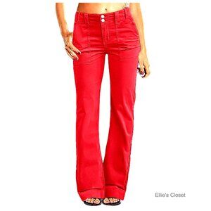 Wide Leg Corduroy Pants Mid Rise Straight Leg Work Trousers